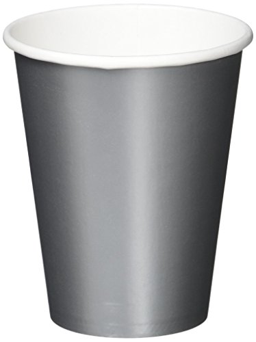 Party Ready Disposable Paper Cups Tableware, Silver, Paper , 9 Ounces, Pack of 20