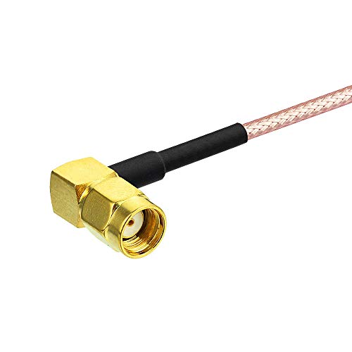 Bingfu RP-SMA Female Bulkhead Mount to RP-SMA Male Right Angle RG316 WiFi Antenna Extension Coaxial Cable 30cm 12 inch (2-Pack) for WiFi Router Wireless PCI Express PCIE Network Card WiFi Adapter
