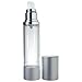 JUVITUS (6 Pack) 1.7 oz Airless Pump Bottle Silver Matte for Lotion Cream and Liquids