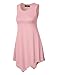 MBJ WT671 Womens Handkerchief Hem Tank Tunic Top M PINK