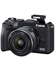 Canon EOS M6 Mark II Mirrorless Camera for Vlogging + 15-45mm Lens, CMOS, APS-C Sensor, Dual Pixel CMOS Auto Focus, Wi-Fi,Bluetooth and 4K Video