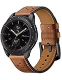 BONSTRAP Quick Release Brown Leather Watch Bands 20mm Compatible with Samsung Galaxy Watch 42mm/Samsung Gear Sport/Samsung Gear S2 Mens Womens