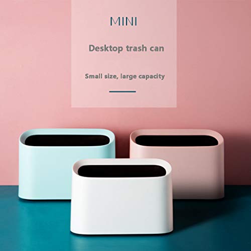 Mini Waste Can Minimalism Design Trash Bin Wastebasket for Home or Office (White)