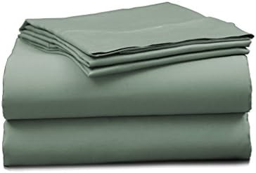 Elles Bedding Collections Bed Sheets 100% Cotton Sheet Set, 450 Thread Count, Sateen Weave, 15 inch Deep Pocket, 4-Piece Bedsheet set (King, Green)