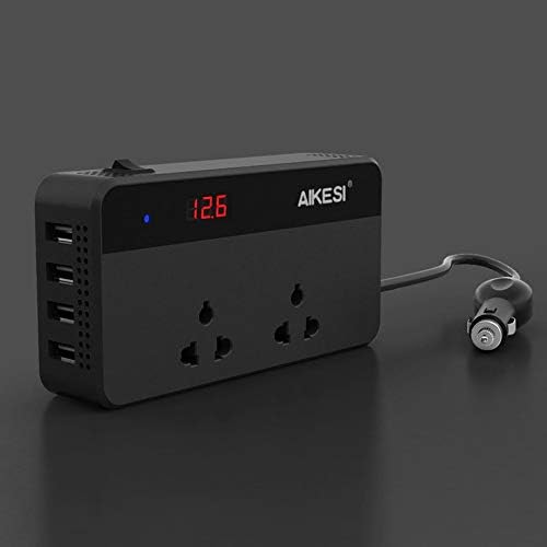 Mountxin Digital Display Car Vehicle Truck Power Inverter 12V/24V to 220V Adapter - Black