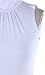 Loving People Sleeveless Solid Plain Ruched Front Turtle Mock Neck Casual Tank Top, L/XL, White