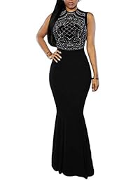 PRETTYGARDEN - Vestido largo ajustado para mujer, sin mangas, sirena