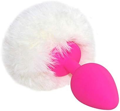 uvtq Rabbit Girl Tail Funny Product Role Play Silicone Plush Blockage Plug T-Shirt Plug Erotic Funny Toys for Women Man Gay Couples,White wit Pink