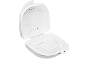 Genco Dental Retainer Case with Vent Holes - Orthodontic container for holding retainers, aligner, night-guard/mouth-guard. Small and Durable retainer case (White)