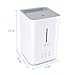 Mooka Ultrasonic Cool Mist Humidifier - 4L Large Capacity, Top Fill Water, Humidity Sensor, Timer, Whisper-quiet Operation with Adjustable Mist Mode for Home, Office, Bedroom, Baby room, White - Grey