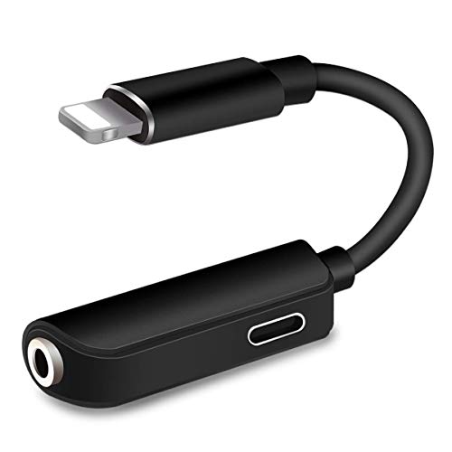 Headphone Adapter for iPhone X 3.5 mm Headphone Jack iPhone Adapter for iPhone 7/7Plus 8/8Plus Earphone Jack Extender Earbud Accessories para celular Cable Music Connector with Music+Charging
