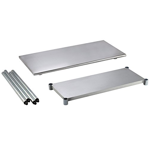 SUNCOO Commercial Stainless Steel Work Food Prep Table for kitchen (48 in Long x 24 in Deep without Backsplash)
