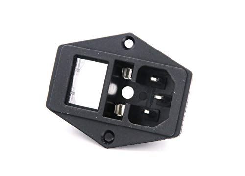 2 Pcs 3 Pin IEC320 C14 Inlet Module Plug 5A Fuse Switch Male Power Socket 10A 250V for Lab Equipment, Medical Devices