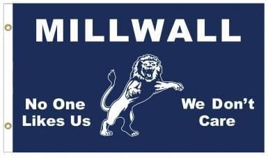Giant Millwall Lions 'No One Likes Us' Flag - London Football Fans Banner - The Den - 150cm x 90cm