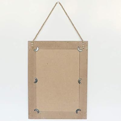 EMAISON 16 X 12 Inch Rustic Wood Framed Wall Mirror with Hanging Rope for Farmhouse Décor, for Entryway, Bedroom… 31KZuyHYcaL