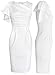 VfEmage Women's Celebrity Elegant Ruched Wear to Work Party Prom Bodycon Dress 1157 WHT M