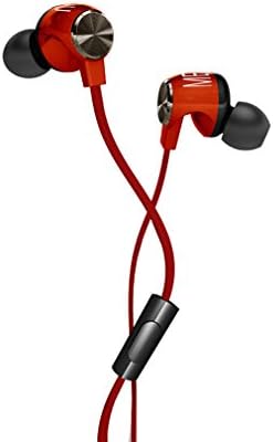 GranVela Phrodi POD-201P Enhanced Bass Creative Couples/lovers In-Ear Headphone with Microphone,3.5mm jack, for iPhone 6 Plus 5S 5C 5 4S, iPad Air 2 Mini 3,Samsung Galaxy S6 S5 S4 Note Tab, Nexus, HTC, Motorola, More Phones and Tablets&amp;MP3/MP4 Player (Red)