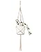 Mkono Macrame Plant Hanger Indoor Outdoor Hanging Planter Basket Cotton Rope 3 Legs 39 Inch, Set of 2