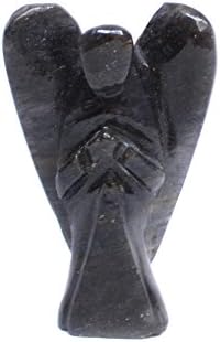 Humunize Faith Healing Beautiful Gemstone Guardian Nuummite Carved Angel Stone Gift Reiki Psychic Crystal Therapy