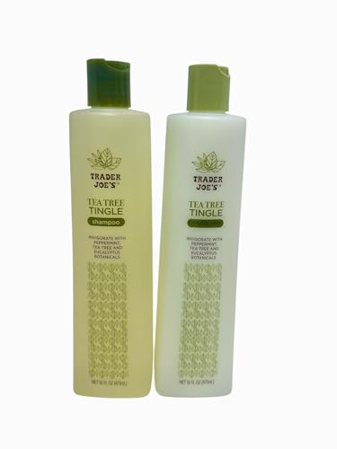 Trader Joe's Tea Tree Tingle Shampoo and Conditioner Set, 16 fl oz, with Peppermint and Eucalyptus Botanicals