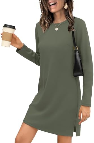 long sleeve psael dress Amazon.com: Sampeel Womens Casual Long Sleeve Dress with Slit Knee Length  Lightweight Crewneck Travel Dresses Outfits 2024 L Olive Green : Clothing,  Shoes & Jewelry