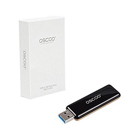 oscoo Dual USB flash drive per Type-C 3.1 + USB 3.0 (Oro e Nero) 64 Gb