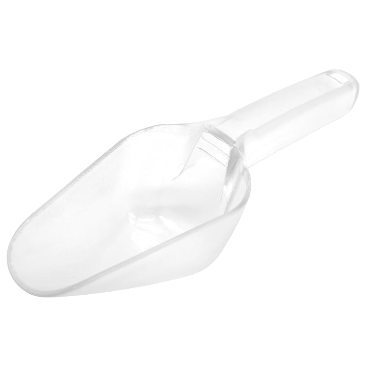 Photo 1 of 1 Pack Plastic Utility Ice Scoop 6 ounces Clear, Heavy Duty Shatter Proof Kitchen Feed Scooper for Bar, Ice Bucket, Popcorn, Coffee Beans, Flour