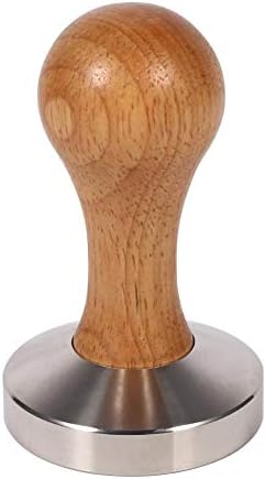 Sugoyi Coffee Tamper Mat, 1Pc Wooden Handle Stainless Steel Espresso Coffee Tamper Press Tool with 58mm Flat Base Hot