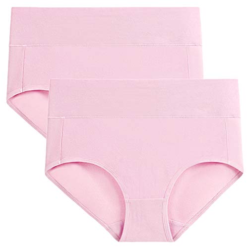 image for wirarpa Women's 2 Pack Cotton Underwear High Waisted Full Coverage Bri