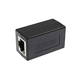 ITBEBE 1 Piece Black RJ45 in-Line Coupler Connector for Cat7 Cat6 Cat5e Ethernet Network Cable Extender Adapter (1-Piece, Black)