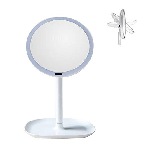 Carejoy Lighted Makeup Mirror 5X Magnifying Motion Sensor Mirror with 30pcs leds Rechargeable 360 Degree Rotat