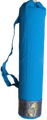 Cotton Elephant Yoga Mat Bag - sky blue