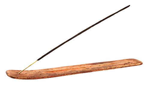 Wood Incense Stick Holder - 10 Inches Long - Wooden Ash Catcher - Simple and Elegant