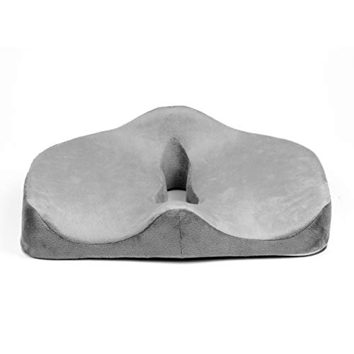 Memory Foam Orthopedic Seat Cushion for Lower Back Sciatica Coccyx and Tailbone Pain Relief - Perfect for Office Chair Car Seat Cushion Wheelchair Airplane Game Chair Qutool