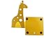 Cute Cartoon Giraffe Shape Nonskid Metal Bookends for Kids Gift Decoration(Yellow)