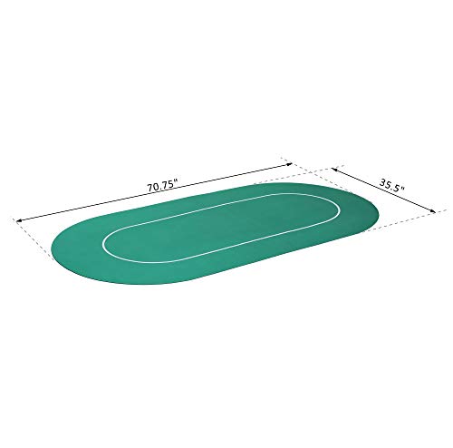 Soozier 71"x36" Rubber 8 Player Oval Non-Slip Poker Table Top Mat with Carry Bag - Thumbnail 7