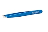 Probelle Full Size Slant Stainless Steel Tweezer, Brow Tweezer, and Hand Made Tweezer, Blue