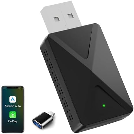 Wireless CarPlay Adapter for iPhone and Android Auto Adapter, Plug & Play Car Play Wireless Connectivity, Convert Factory Wired to Wireless,Low Latency, Compatible with iOS10+/Andriond11+