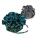 Red Blossom Drawstring Jewelry Pouch - Silk Jacquard (Black)