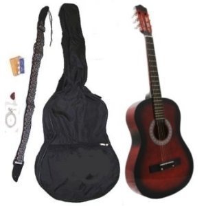 38" Student Acoustic Guitar Starter Package, Guitar, Gig Bag, Strap, Pitch Pipe & DirectlyCheap(TM) Translucent Coffee Medium