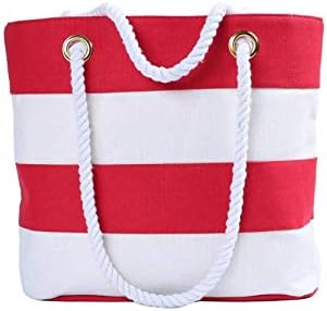 Inpluser Women's Travel Tote Beach Bag with Inner Zipper with Rope Handles