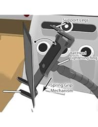 Soporte ajustable para auto con tornillo, soporte manos libres para  Nexus 7   Galaxy Tab 2, 3   Asus Memopad   Lenovo Ideapad   Verizon Ellipsis y cualquier tableta de 7 pulgadas, con horquilla sólida antivibración, Negro