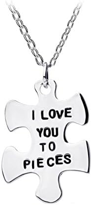 Valentine's Day Gift I Love You To Pieces Puzzle Pendant Necklace