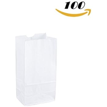 Pack of: 100ct Extra Small Paper Bags party favors, Paper Lunch Bags, Grocery Bag, wedding favor bags, kraft bags, paper bags (White, 2 1/8 x 3 1/2 x 6 3/4)