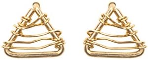 Whitney Woven Stud Earrings - Small Gold Triangle Stud Earrings