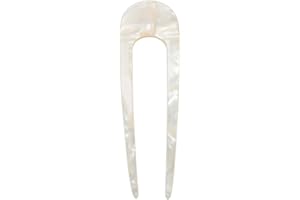 MACHETE Italian Acetate French Hair Pin for Thin Thick Hair in White Shell, 5 inch Women Girls Hairstyle Accessories