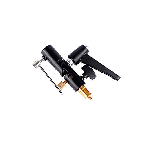 Flash Shoe Bracket Mounts, Multi Functional Umbrella Reflector Insert Hole Holder, Light Stand Mount, 1/4" Screw Stud, 1/4" 4/8" Inch Female Screw Thread