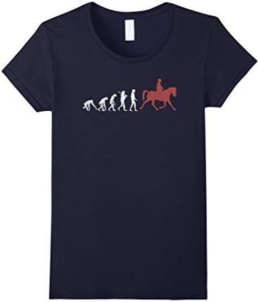 Womens Vintage Dressage Horse Riding Evolution TShirt Large Navy