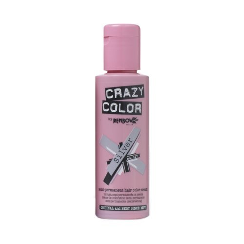 Crazy Color Semi Permanent Hair Color Cream Silver No.27 100ml , 4 Count