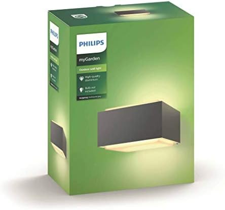 Hedgehog aplique de pared para exteriores (42 W), resistente a la intemperie para acentos de iluminación modernos, E27 luz sin bombilla, antracita